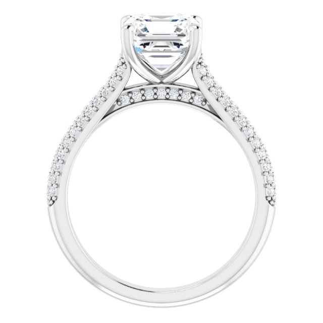 2.41 Asscher Diamond GH/VS2+ Classic Sidestone Engagement Ring in PLAT | ViewB_4