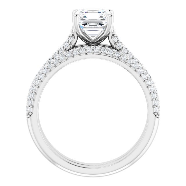 1.36 Asscher Lab-Grown D/VVS2+ Classic Sidestone Engagement Ring in 18KW | AllComponents_ViewB_4 1.36 Asscher Lab-Grown D/VVS2+ Classic Sidestone Engagement Ring in 18KW | AllComponents_ViewB_4