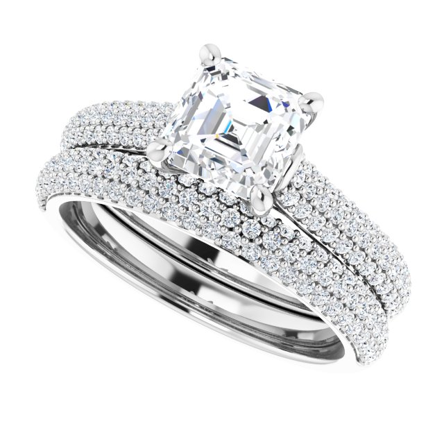 1.36 Asscher Lab-Grown D/VVS2+ Classic Sidestone Engagement Ring in 18KW | AllComponents_View5 1.36 Asscher Lab-Grown D/VVS2+ Classic Sidestone Engagement Ring in 18KW | AllComponents_View5
