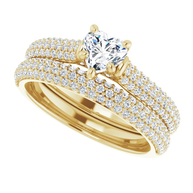 0.90 Heart Diamond GH/VS2+ Classic Sidestone Engagement Ring in 14KY | AllComponents_View5 0.90 Heart Diamond GH/VS2+ Classic Sidestone Engagement Ring in 14KY | AllComponents_View5