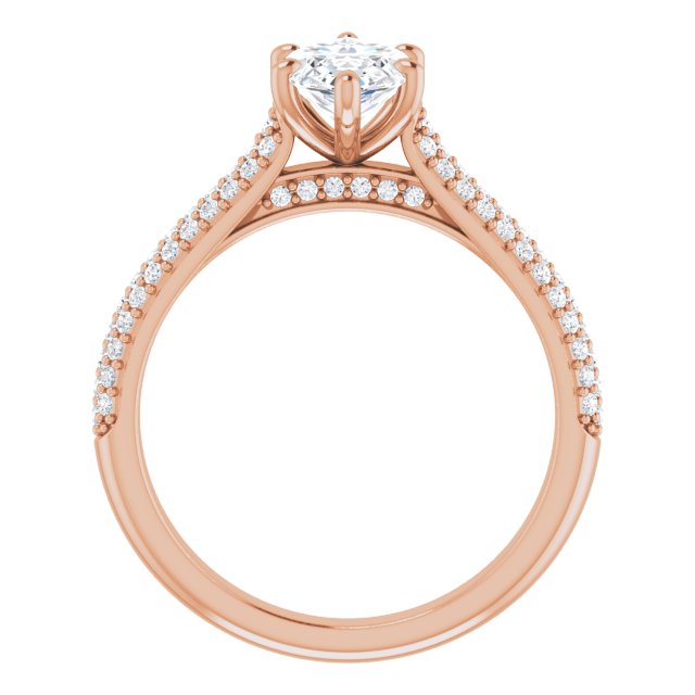 2.21 Marquise Diamond EF/VS1+ Classic Sidestone Engagement Ring in 18KR | ViewB_4