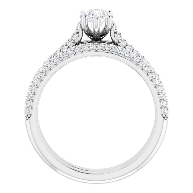 1.34 Pear Diamond D/VVS2+ Classic Sidestone Engagement Ring in 14KW | AllComponents_ViewB_4