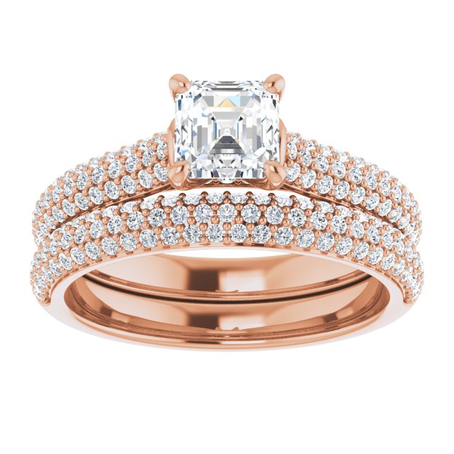 1.00 Asscher Diamond GH/VS2+ Classic Sidestone Engagement Ring in 14KR | AllComponents_ViewS 1.00 Asscher Diamond GH/VS2+ Classic Sidestone Engagement Ring in 14KR | AllComponents_ViewS