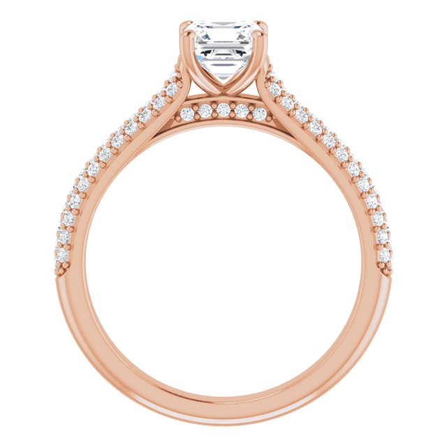1.00 Asscher Diamond GH/VS2+ Classic Sidestone Engagement Ring in 14KR | ViewB_4 1.00 Asscher Diamond GH/VS2+ Classic Sidestone Engagement Ring in 14KR | ViewB_4