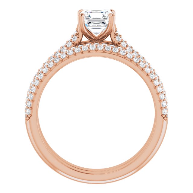 1.00 Asscher Diamond GH/VS2+ Classic Sidestone Engagement Ring in 14KR | AllComponents_ViewB_4 1.00 Asscher Diamond GH/VS2+ Classic Sidestone Engagement Ring in 14KR | AllComponents_ViewB_4