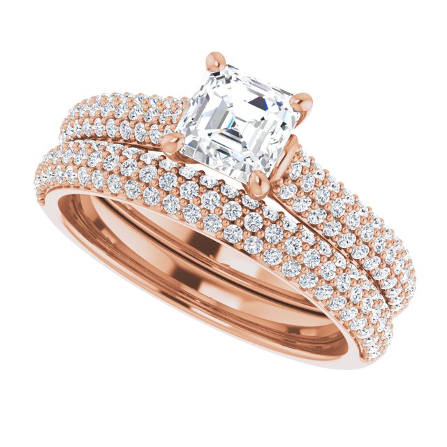 1.00 Asscher Diamond GH/VS2+ Classic Sidestone Engagement Ring in 14KR | AllComponents_View5 1.00 Asscher Diamond GH/VS2+ Classic Sidestone Engagement Ring in 14KR | AllComponents_View5