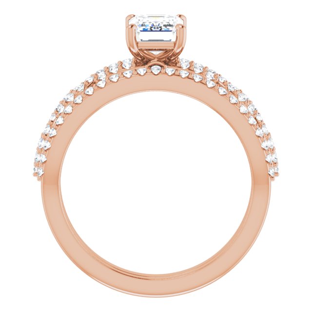 1.32 Emerald Diamond GH/VS2+ Twisted Sidestone Engagement Ring in 14KR | AllComponents_ViewB_4 1.32 Emerald Diamond GH/VS2+ Twisted Sidestone Engagement Ring in 14KR | AllComponents_ViewB_4