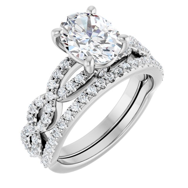 2.55 Oval Lab-Grown D/VVS2+ Twisted Sidestone Engagement Ring in 14KW | AllComponents_ViewA 2.55 Oval Lab-Grown D/VVS2+ Twisted Sidestone Engagement Ring in 14KW | AllComponents_ViewA
