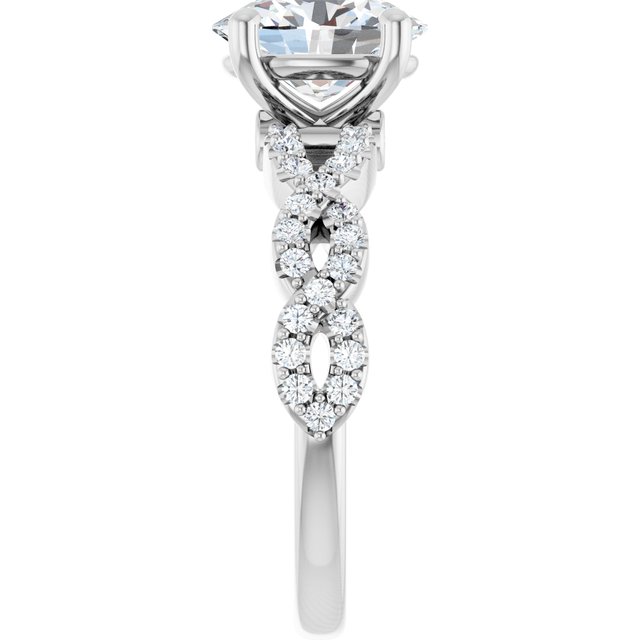 2.55 Oval Lab-Grown D/VVS2+ Twisted Sidestone Engagement Ring in 14KW | ViewE 2.55 Oval Lab-Grown D/VVS2+ Twisted Sidestone Engagement Ring in 14KW | ViewE
