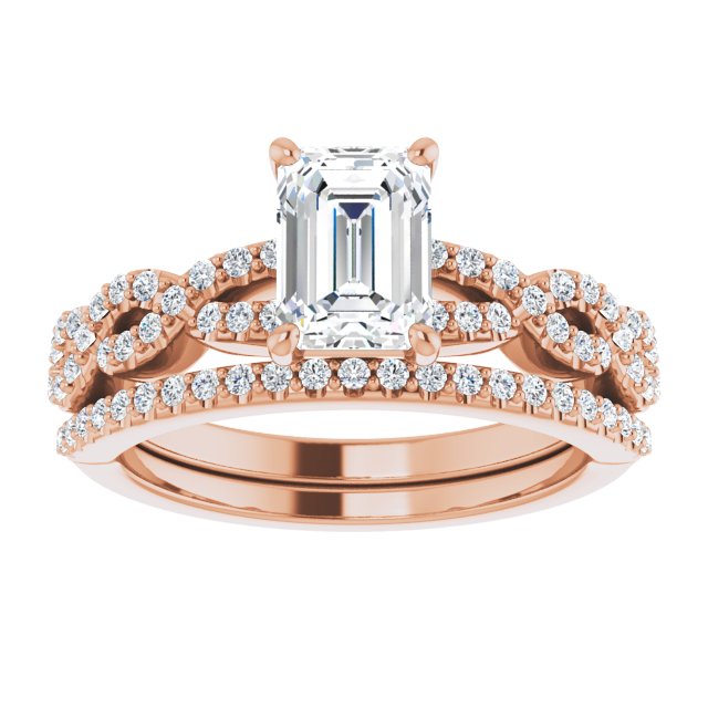 1.32 Emerald Diamond GH/VS2+ Twisted Sidestone Engagement Ring in 14KR | AllComponents_ViewS 1.32 Emerald Diamond GH/VS2+ Twisted Sidestone Engagement Ring in 14KR | AllComponents_ViewS