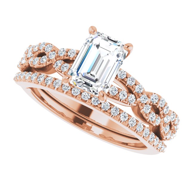1.32 Emerald Diamond GH/VS2+ Twisted Sidestone Engagement Ring in 14KR | AllComponents_View5 1.32 Emerald Diamond GH/VS2+ Twisted Sidestone Engagement Ring in 14KR | AllComponents_View5