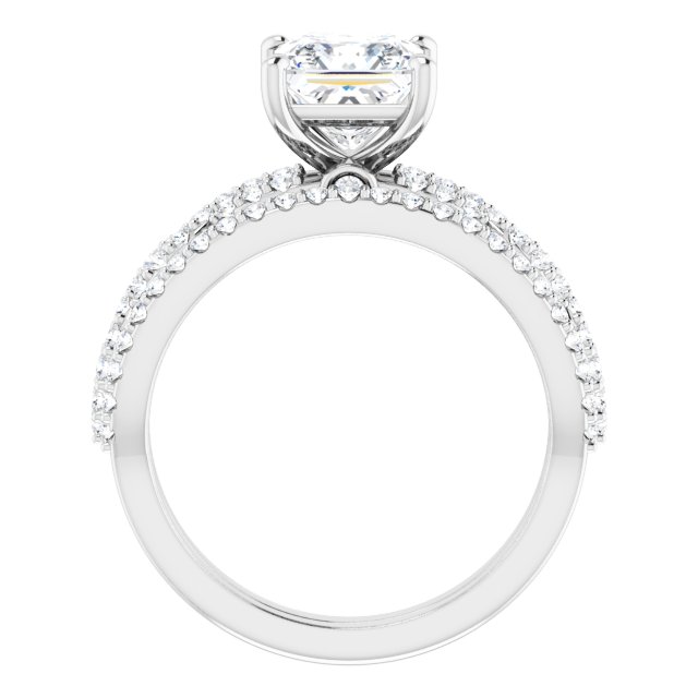 2.07 Square Diamond GH/VS2+ Twisted Sidestone Engagement Ring in 14KW | AllComponents_ViewB_4 2.07 Square Diamond GH/VS2+ Twisted Sidestone Engagement Ring in 14KW | AllComponents_ViewB_4