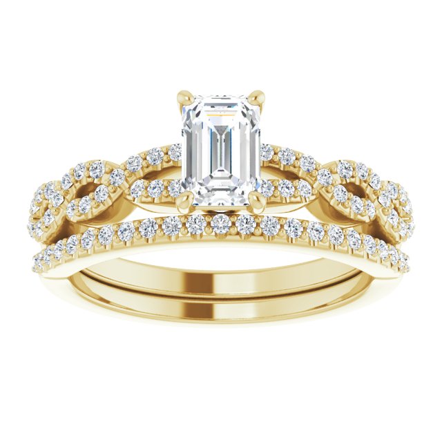 0.81 Emerald Diamond D/VVS2+ Twisted Sidestone Engagement Ring in 14KY | AllComponents_ViewS 0.81 Emerald Diamond D/VVS2+ Twisted Sidestone Engagement Ring in 14KY | AllComponents_ViewS