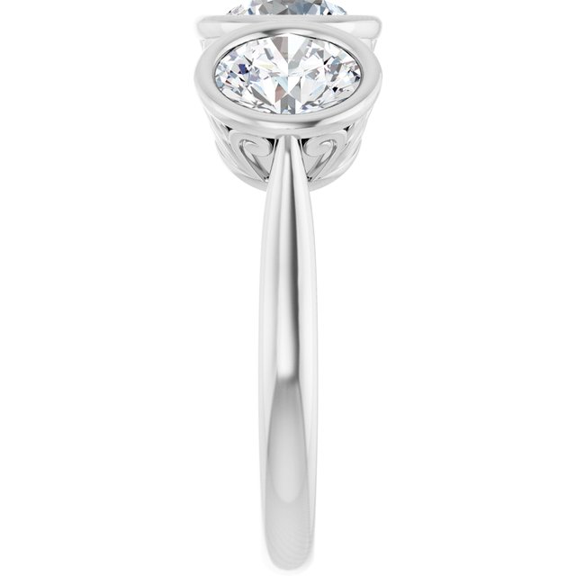2.40 tcw Round Lab-Grown GH/VS2+ Sculptural Three Stone Anniversary Ring in 14KW | ViewE 2.40 tcw Round Lab-Grown GH/VS2+ Sculptural Three Stone Anniversary Ring in 14KW | ViewE