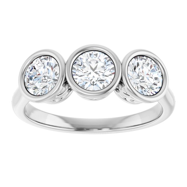 1.50 tcw Round Lab-Grown GH/VS2+ Sculptural Three Stone Anniversary Ring in 14KW | ViewS 1.50 tcw Round Lab-Grown GH/VS2+ Sculptural Three Stone Anniversary Ring in 14KW | ViewS