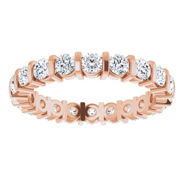 Classic 1.60 tcw Round Moissanite DEF/VVS Eternity Ring in 14KR | ViewS