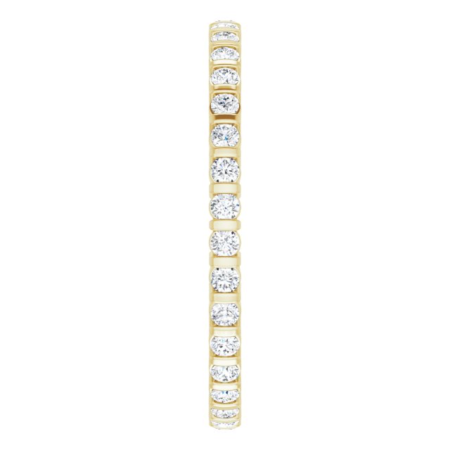 Classic 0.51 tcw Round Moissanite DEF/VVS Eternity Ring in 14KY | ViewE
