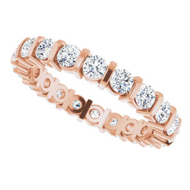 Classic 1.60 tcw Round Moissanite DEF/VVS Eternity Ring in 14KR | View5