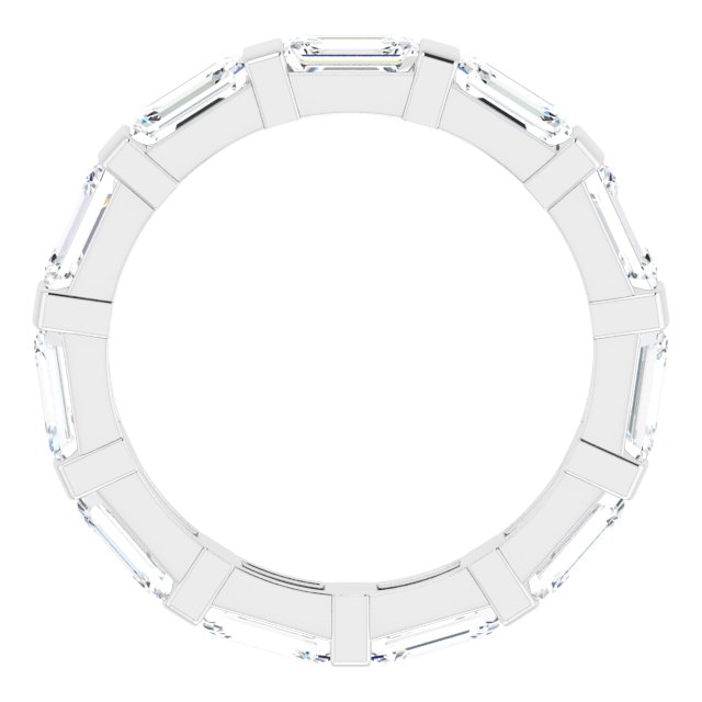 Classic 2.97 tcw Emerald Moissanite DEF/VVS Eternity Ring in 14KW | ViewB_4 Classic 2.97 tcw Emerald Moissanite DEF/VVS Eternity Ring in 14KW | ViewB_4