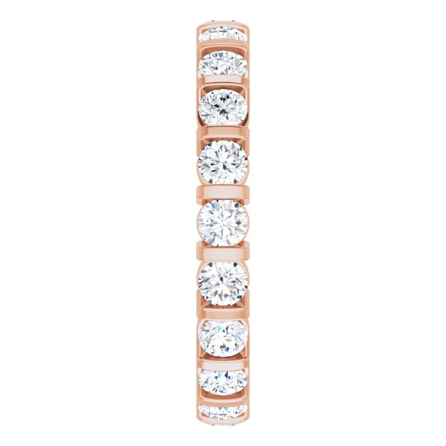 Classic 1.60 tcw Round Moissanite DEF/VVS Eternity Ring in 14KR | ViewE