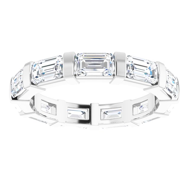 Classic 2.97 tcw Emerald Moissanite DEF/VVS Eternity Ring in 14KW | ViewS Classic 2.97 tcw Emerald Moissanite DEF/VVS Eternity Ring in 14KW | ViewS