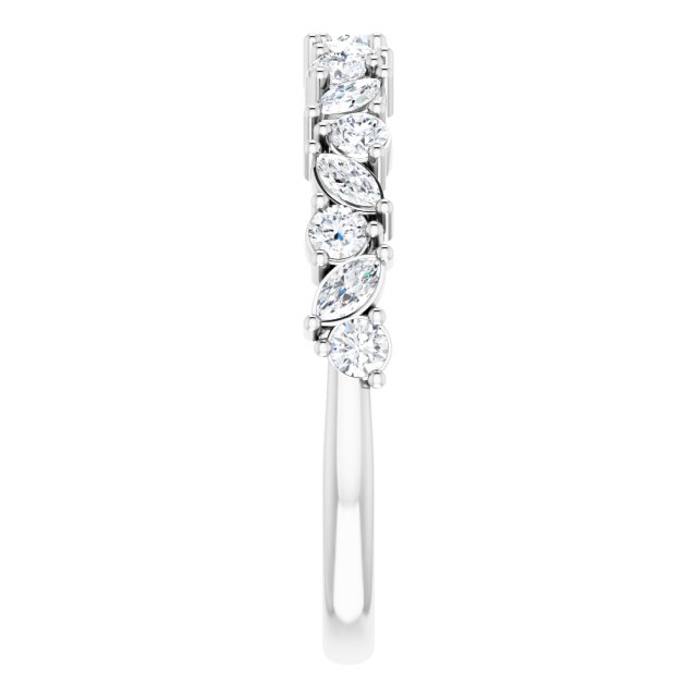 Alternating 0.51 Marquise Lab-Grown GH/VS2+ Anniversary Ring in PLAT | ViewE