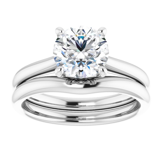 1.51 carat Round Lab-Grown GH/VS2+ Tulip Solitaire Engagement Ring in PLAT | AllComponents_ViewS 1.51 carat Round Lab-Grown GH/VS2+ Tulip Solitaire Engagement Ring in PLAT | AllComponents_ViewS