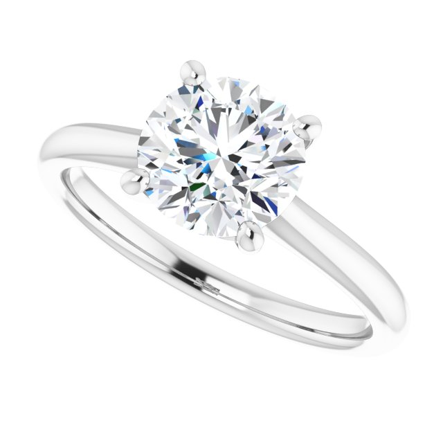 1.51 carat Round Lab-Grown GH/VS2+ Tulip Solitaire Engagement Ring in PLAT | View5 1.51 carat Round Lab-Grown GH/VS2+ Tulip Solitaire Engagement Ring in PLAT | View5
