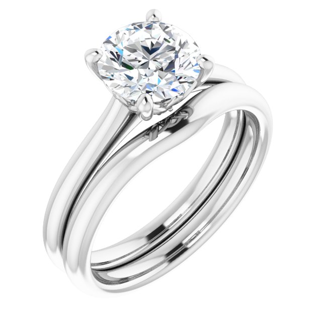 1.51 carat Round Lab-Grown GH/VS2+ Tulip Solitaire Engagement Ring in PLAT | AllComponents_ViewA 1.51 carat Round Lab-Grown GH/VS2+ Tulip Solitaire Engagement Ring in PLAT | AllComponents_ViewA