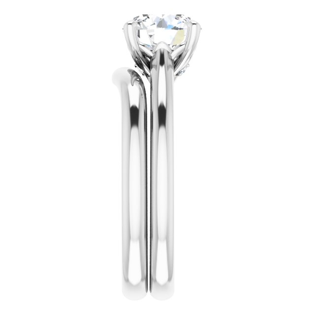 1.51 carat Round Lab-Grown GH/VS2+ Tulip Solitaire Engagement Ring in PLAT | AllComponents_ViewE 1.51 carat Round Lab-Grown GH/VS2+ Tulip Solitaire Engagement Ring in PLAT | AllComponents_ViewE
