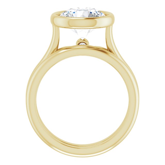 3.13 carat Round Lab-Grown EF/VS1+ Bezel Solitaire Engagement Ring in 18KY | AllComponents_ViewB_4
