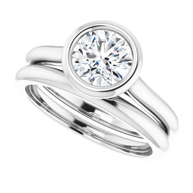 1.03 carat Round Diamond GH/VS2+ Bezel Solitaire Engagement Ring in 14KW | AllComponents_View5 1.03 carat Round Diamond GH/VS2+ Bezel Solitaire Engagement Ring in 14KW | AllComponents_View5