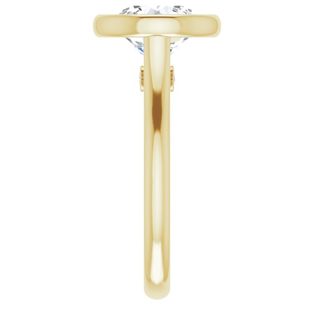 3.13 carat Round Lab-Grown EF/VS1+ Bezel Solitaire Engagement Ring in 18KY | ViewE