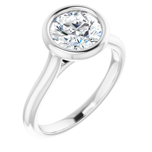 1.53 carat Round Lab-Grown GH/VS2+ Bezel Solitaire Engagement Ring in PLAT | ViewA 1.53 carat Round Lab-Grown GH/VS2+ Bezel Solitaire Engagement Ring in PLAT | ViewA
