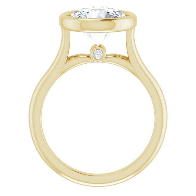 3.13 carat Round Lab-Grown EF/VS1+ Bezel Solitaire Engagement Ring in 18KY | ViewB_4