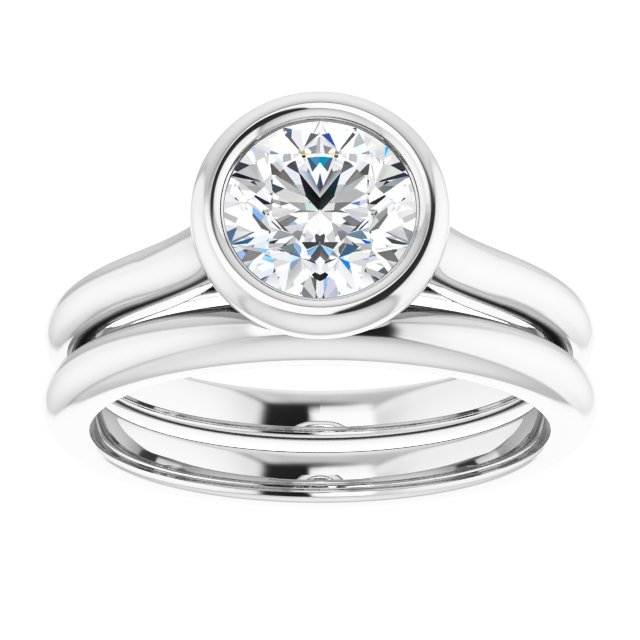 1.03 carat Round Diamond GH/VS2+ Bezel Solitaire Engagement Ring in 14KW | AllComponents_ViewS 1.03 carat Round Diamond GH/VS2+ Bezel Solitaire Engagement Ring in 14KW | AllComponents_ViewS