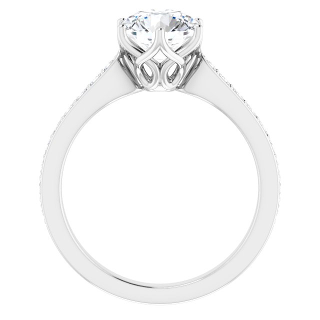 1.85 Round Diamond EF/VS1+ Tulip Sidestone Engagement Ring in 18KW | ViewB_4 1.85 Round Diamond EF/VS1+ Tulip Sidestone Engagement Ring in 18KW | ViewB_4