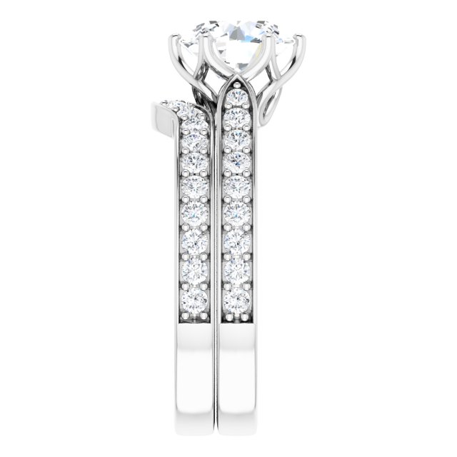 1.85 Round Diamond EF/VS1+ Tulip Sidestone Engagement Ring in 18KW | AllComponents_ViewE 1.85 Round Diamond EF/VS1+ Tulip Sidestone Engagement Ring in 18KW | AllComponents_ViewE