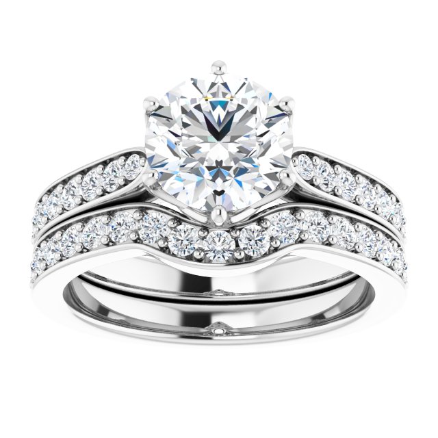 1.85 Round Diamond EF/VS1+ Tulip Sidestone Engagement Ring in 18KW | AllComponents_ViewS 1.85 Round Diamond EF/VS1+ Tulip Sidestone Engagement Ring in 18KW | AllComponents_ViewS