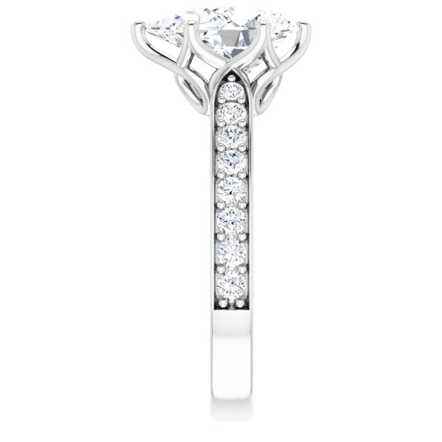 2.55 Pear Lab-Grown D/VVS2+ Tulip Sidestone Engagement Ring in 18KW | ViewE 2.55 Pear Lab-Grown D/VVS2+ Tulip Sidestone Engagement Ring in 18KW | ViewE