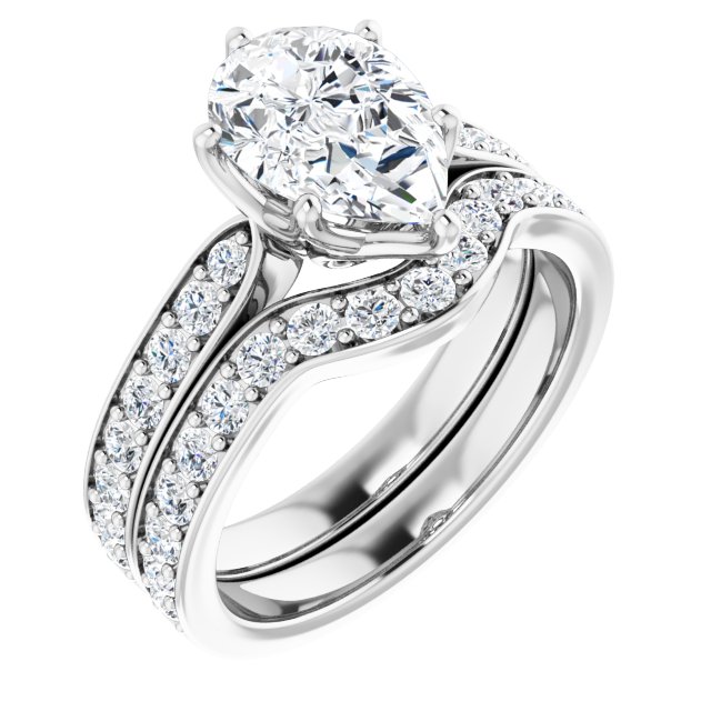 2.55 Pear Lab-Grown D/VVS2+ Tulip Sidestone Engagement Ring in 18KW | AllComponents_ViewA 2.55 Pear Lab-Grown D/VVS2+ Tulip Sidestone Engagement Ring in 18KW | AllComponents_ViewA