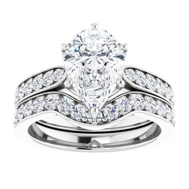 2.55 Pear Lab-Grown D/VVS2+ Tulip Sidestone Engagement Ring in 18KW | AllComponents_ViewS 2.55 Pear Lab-Grown D/VVS2+ Tulip Sidestone Engagement Ring in 18KW | AllComponents_ViewS