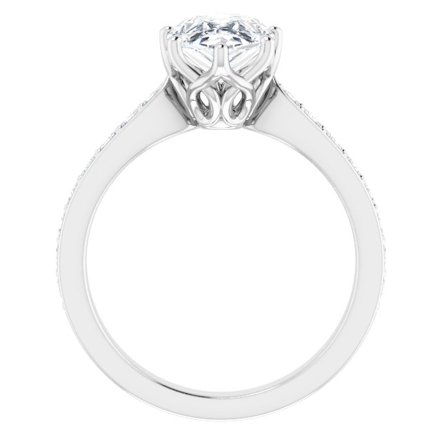 2.55 Pear Lab-Grown D/VVS2+ Tulip Sidestone Engagement Ring in 18KW | ViewB_4 2.55 Pear Lab-Grown D/VVS2+ Tulip Sidestone Engagement Ring in 18KW | ViewB_4