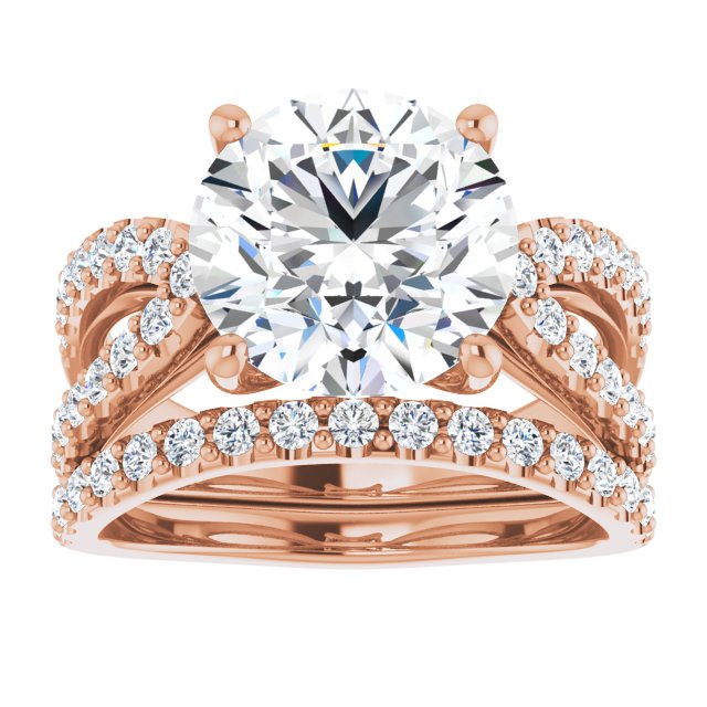 4.11 Round Lab-Grown GH/VS2+ Modern Sidestone Engagement Ring in 18KR | AllComponents_ViewS 4.11 Round Lab-Grown GH/VS2+ Modern Sidestone Engagement Ring in 18KR | AllComponents_ViewS