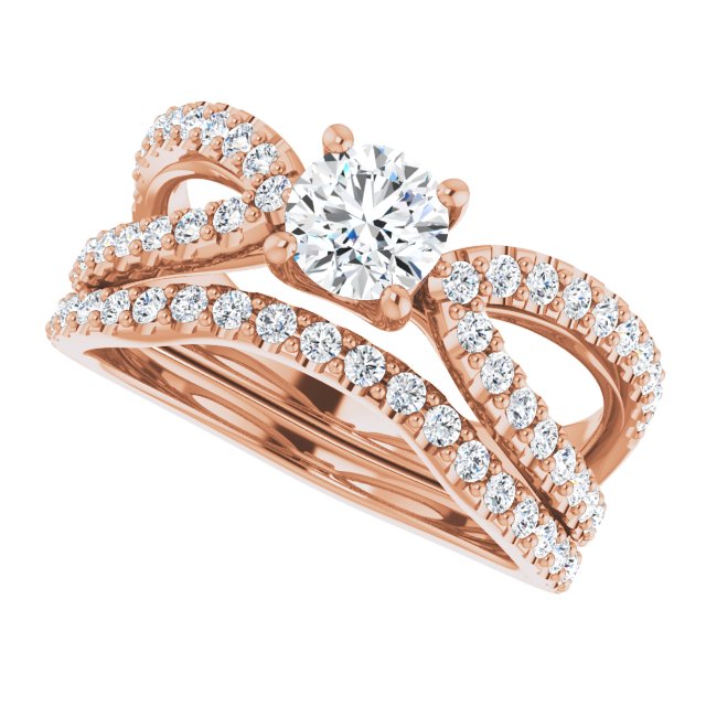 0.99 Round Diamond EF/VS1+ Modern Sidestone Engagement Ring in 18KR | AllComponents_View5 0.99 Round Diamond EF/VS1+ Modern Sidestone Engagement Ring in 18KR | AllComponents_View5