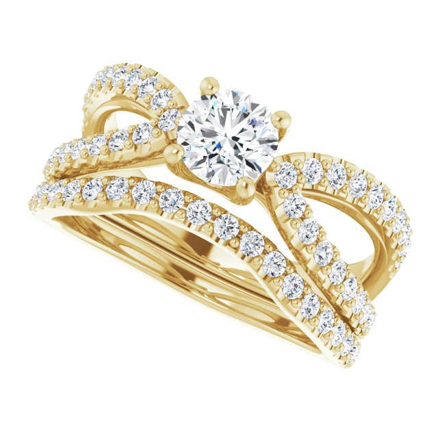 0.99 Round Diamond EF/VS1+ Modern Sidestone Engagement Ring in 14KY | AllComponents_View5 0.99 Round Diamond EF/VS1+ Modern Sidestone Engagement Ring in 14KY | AllComponents_View5