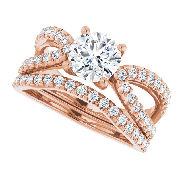 1.49 Round Lab-Grown GH/VS2+ Modern Sidestone Engagement Ring in 14KR | AllComponents_View5