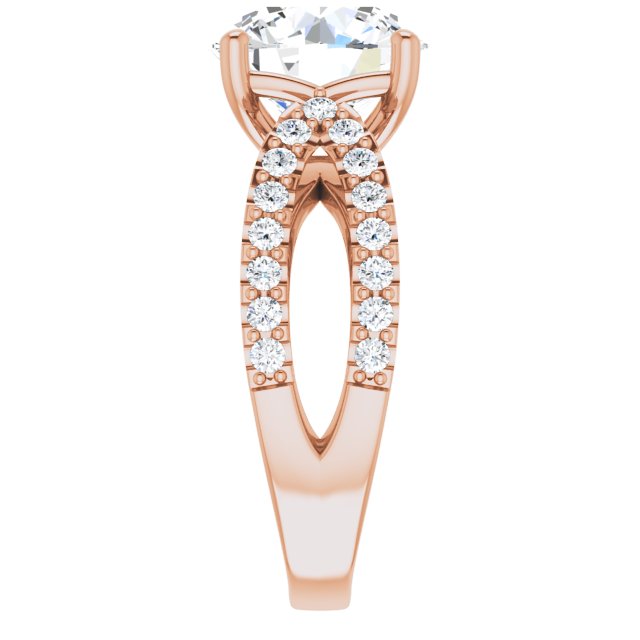 4.11 Round Lab-Grown GH/VS2+ Modern Sidestone Engagement Ring in 18KR | ViewE 4.11 Round Lab-Grown GH/VS2+ Modern Sidestone Engagement Ring in 18KR | ViewE