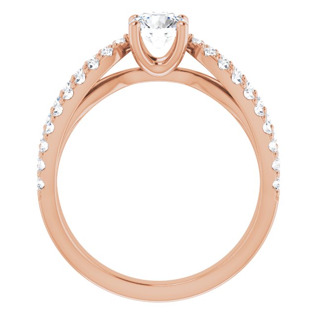0.99 Round Diamond EF/VS1+ Modern Sidestone Engagement Ring in 18KR | ViewB_4 0.99 Round Diamond EF/VS1+ Modern Sidestone Engagement Ring in 18KR | ViewB_4