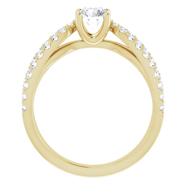 0.99 Round Diamond EF/VS1+ Modern Sidestone Engagement Ring in 14KY | ViewB_4 0.99 Round Diamond EF/VS1+ Modern Sidestone Engagement Ring in 14KY | ViewB_4